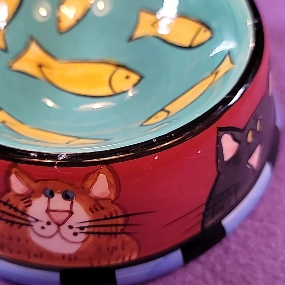 0773. CATZILLA ~ Candace Reiter Design ~ 2000 ~ Collectible Pet Dish ~ 🙀 CATS